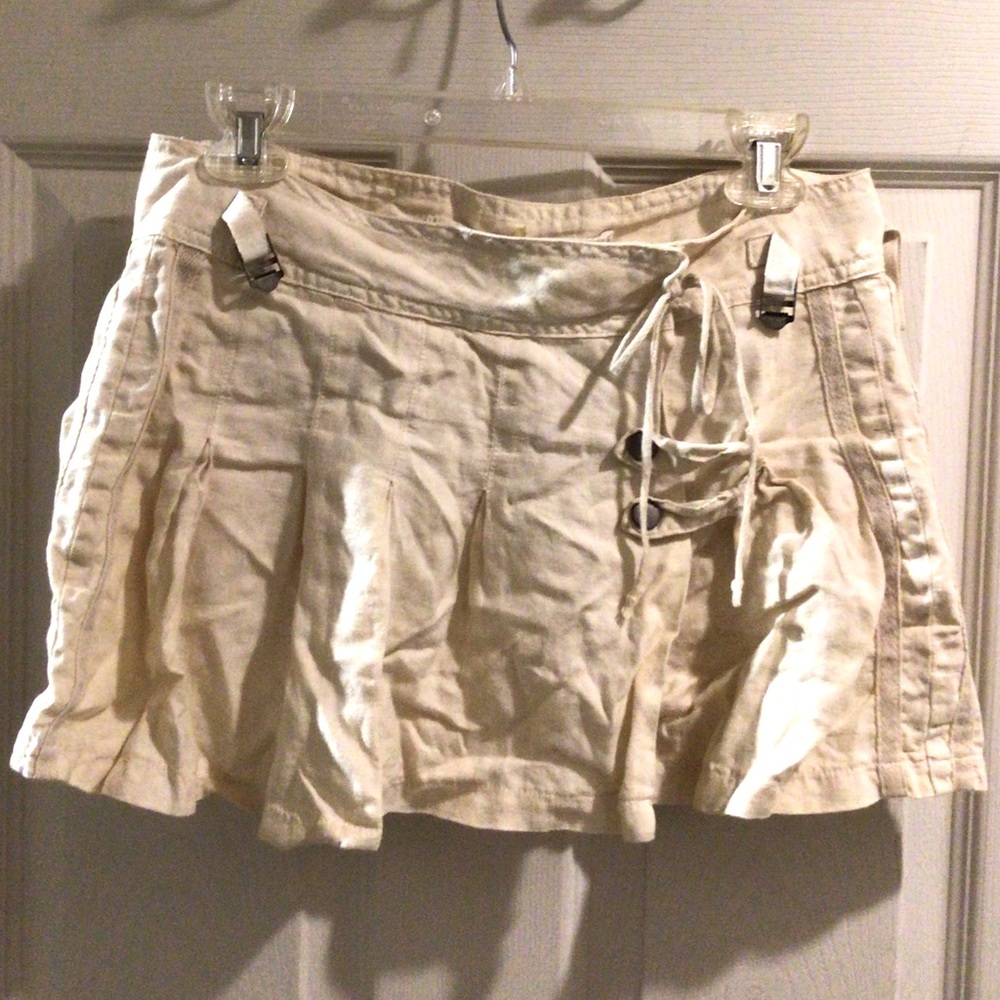 DA-NANG linen military style mini skirt size L
